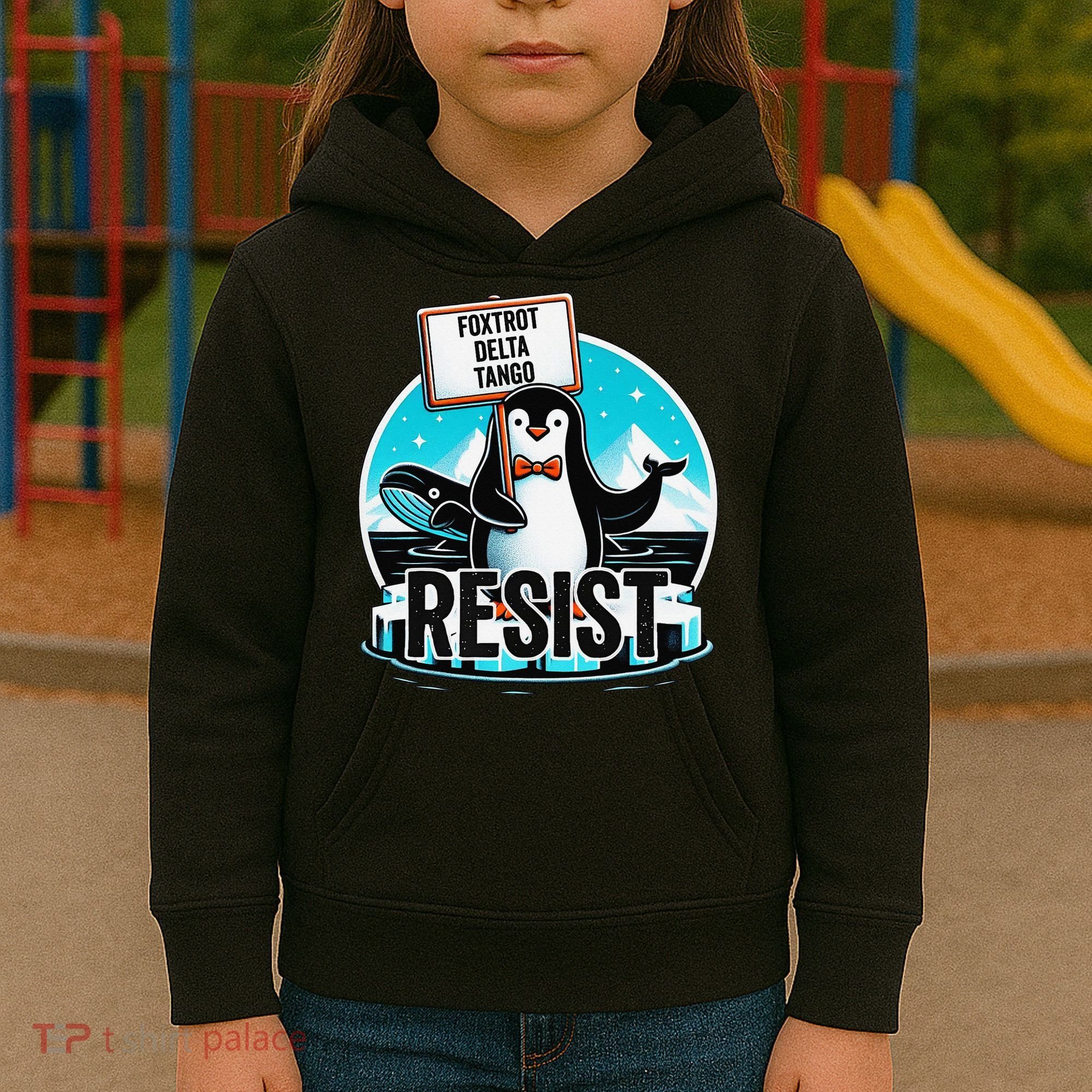 Penguin Resist Funny Foxtrots Deltas Tangos Kids Hoodie