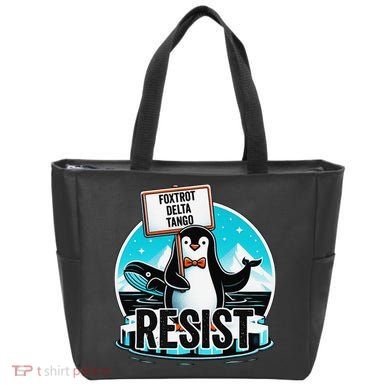 Penguin Resist Funny Foxtrots Deltas Tangos Tote Bag