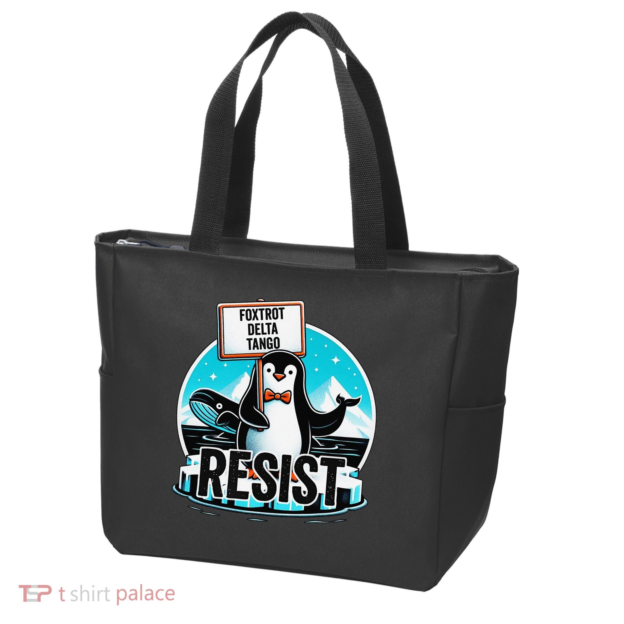 Penguin Resist Funny Foxtrots Deltas Tangos Tote Bag