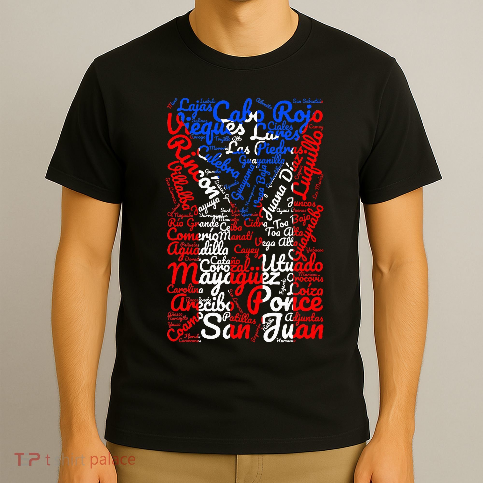 Puerto Rican Flag Towns n Cities Of Puerto Rico T-Shirt