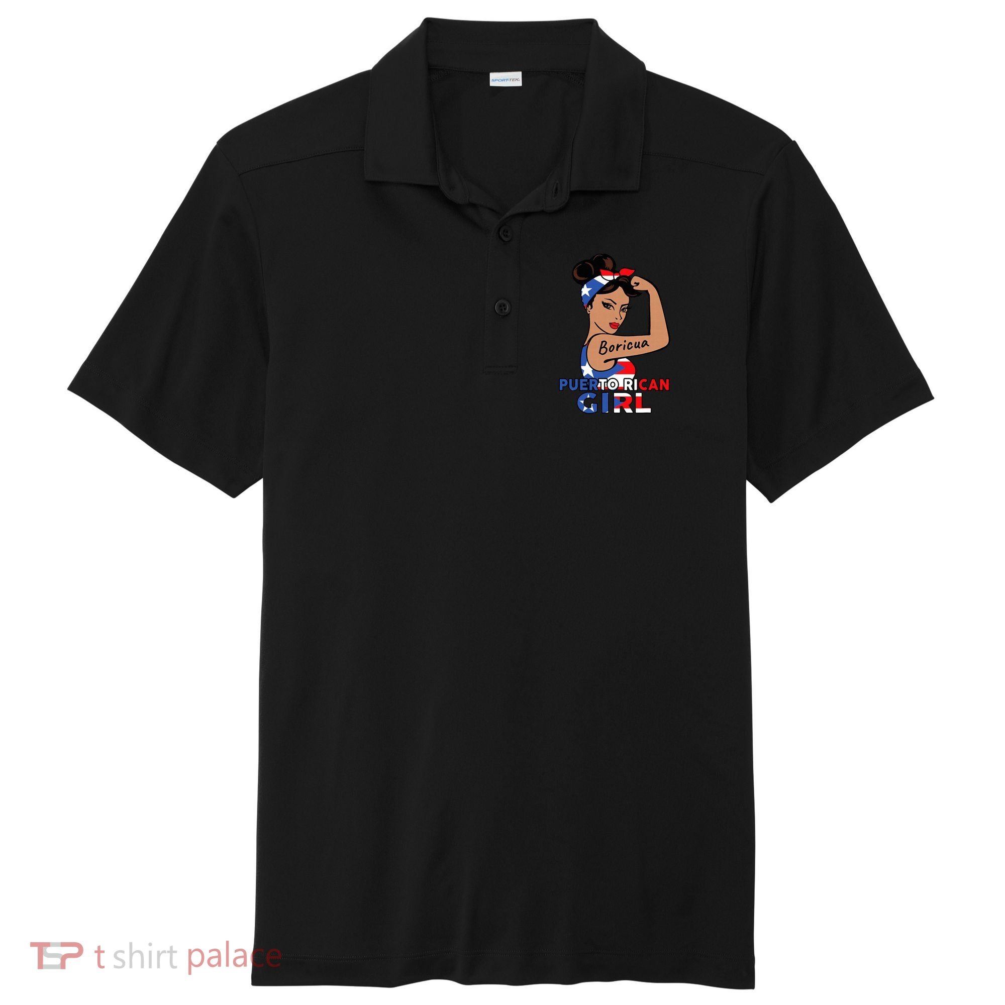 Puerto Rico Flag  Puerto Rican Boricua Sport-Tek Posi-UV Pro Polo