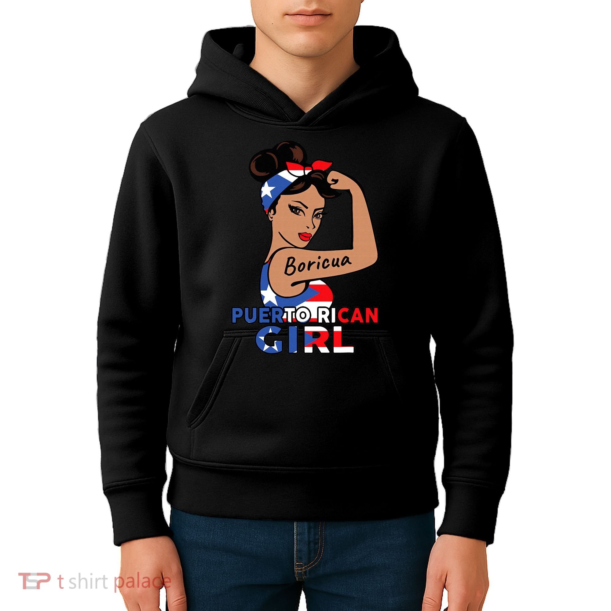 Puerto Rico Flag  Puerto Rican Boricua Kids Hoodie
