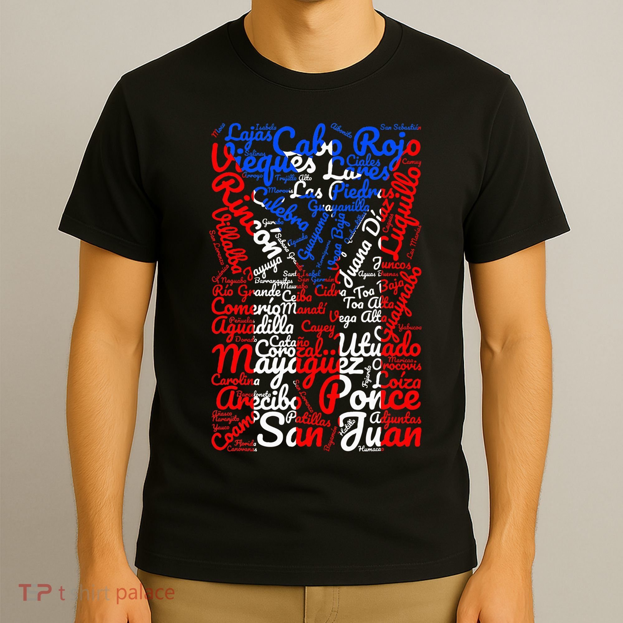Puerto Rican Flag Towns And Cities Of Puerto Rico T-Shirt