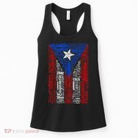 Puerto Rican Flag With Towns And Cities Of Puerto Rico Women's Tank Top thumb 0