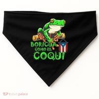 Puerto Rico Frog Puerto Rican Roots Coqui Taino Boricua Gift USA-Made Doggie Bandana thumb 0