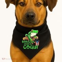 Puerto Rico Frog Puerto Rican Roots Coqui Taino Boricua Gift USA-Made Doggie Bandana thumb 1