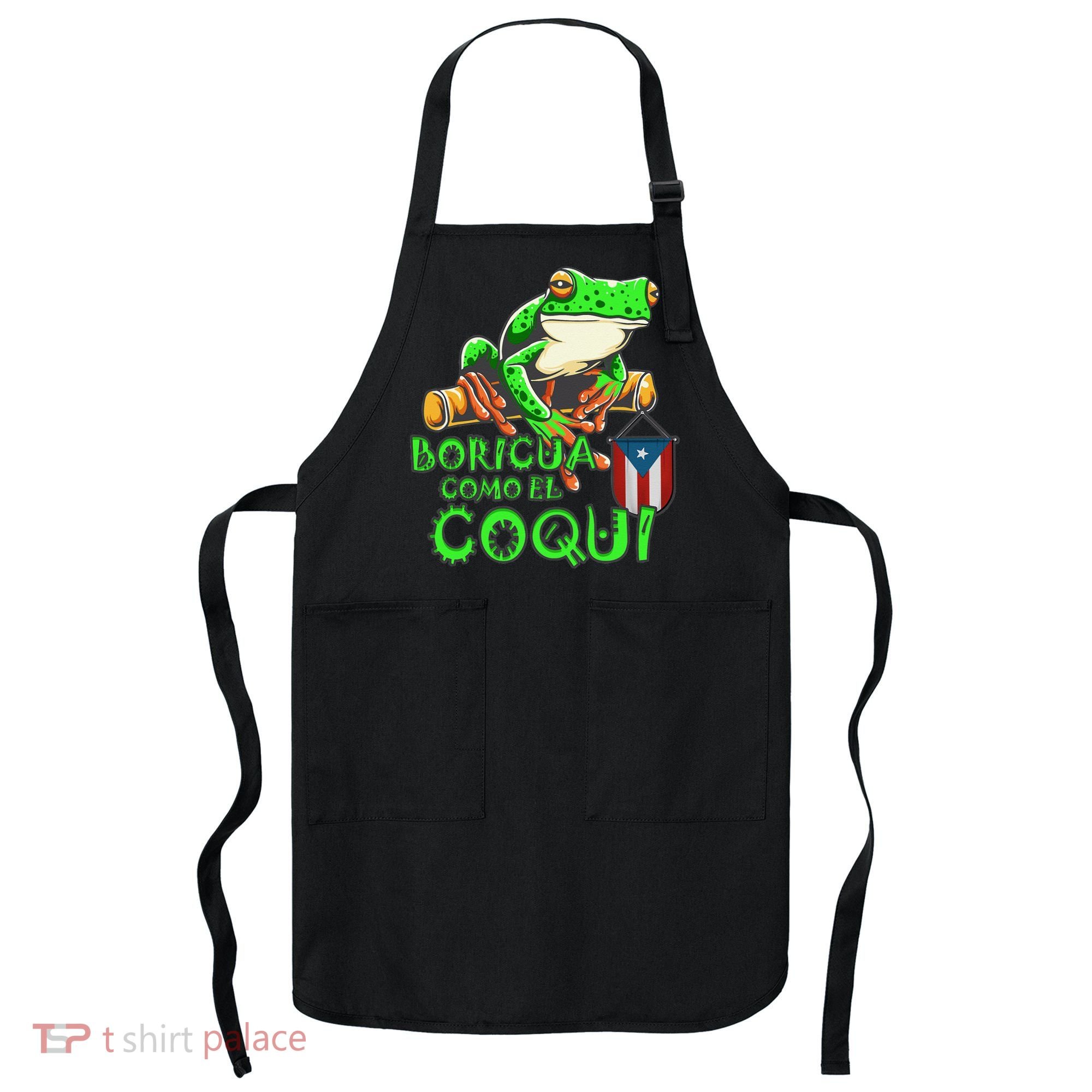 Puerto Rico Frog Puerto Rican Roots Coqui Taino Boricua Gift Apron