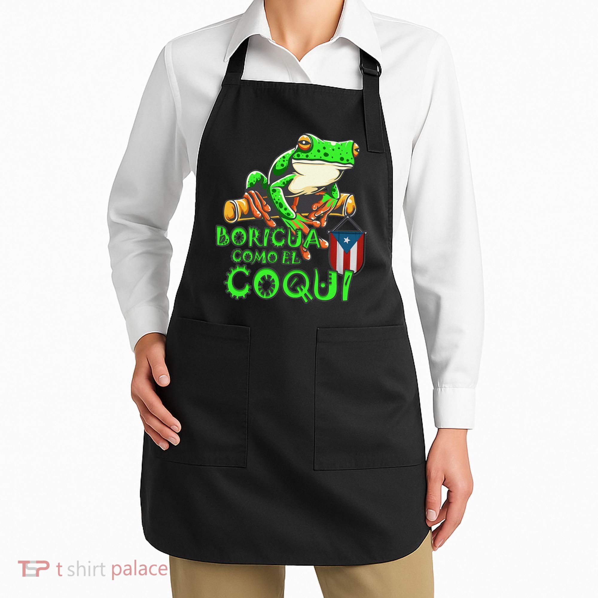 Puerto Rico Frog Puerto Rican Roots Coqui Taino Boricua Gift Apron