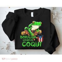 Puerto Rico Frog Puerto Rican Roots Coqui Taino Boricua Gift Sweatshirt thumb 2