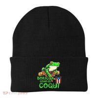 Puerto Rico Frog Puerto Rican Roots Coqui Taino Boricua Gift Beanie thumb 0