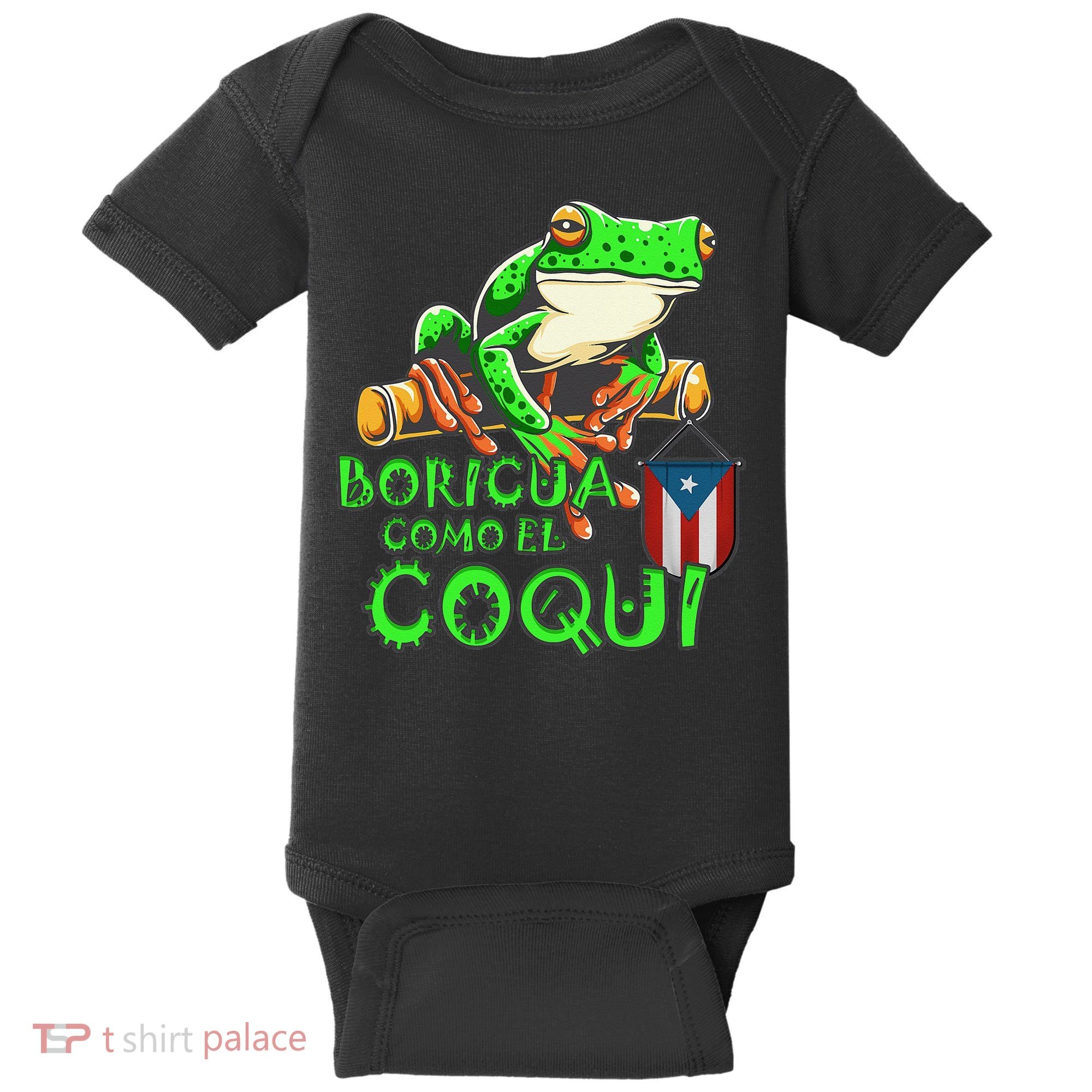 Puerto Rico Frog Puerto Rican Roots Coqui Taino Boricua Gift Baby Bodysuit