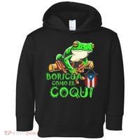 Puerto Rico Frog Puerto Rican Roots Coqui Taino Boricua Gift Toddler Hoodie thumb 0