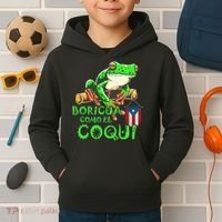 Puerto Rico Frog Puerto Rican Roots Coqui Taino Boricua Gift Kids Hoodie thumb 2