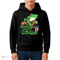 Puerto Rico Frog Puerto Rican Roots Coqui Taino Boricua Gift Kids Hoodie thumb 4