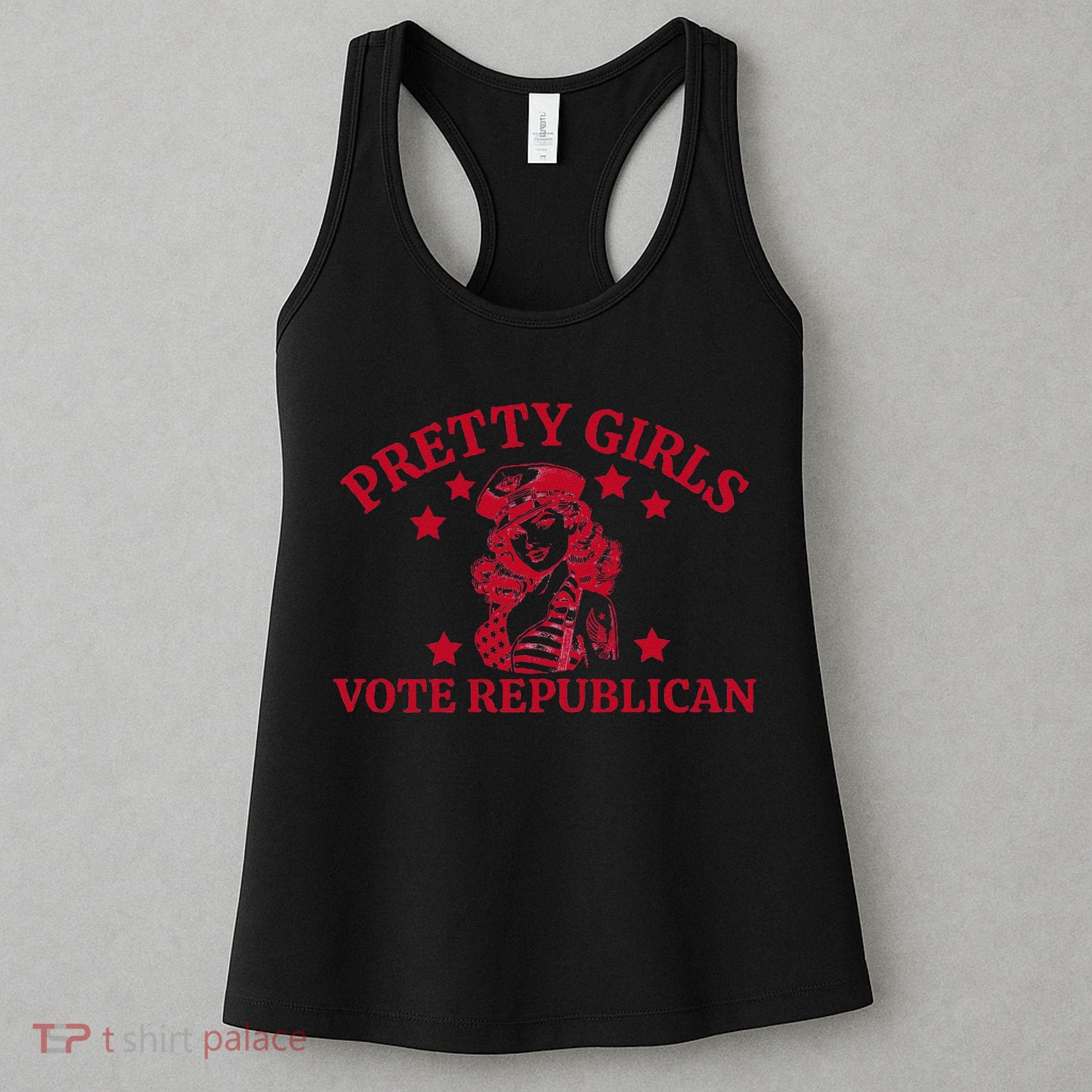 Prettyvote Republican Funny Conservative Patriotic Women's Tank Top