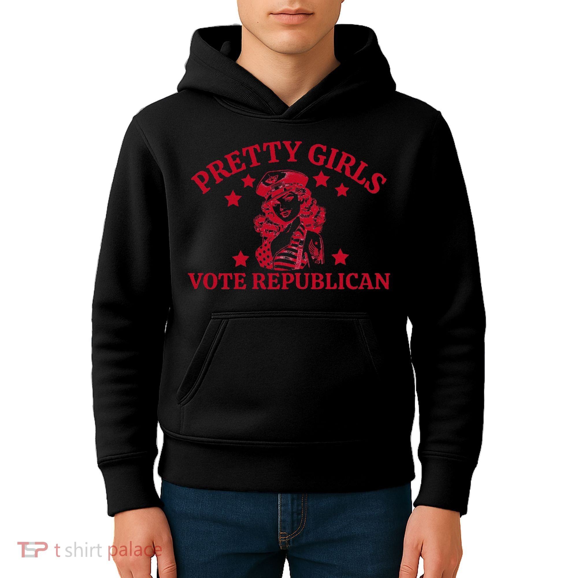 Prettyvote Republican Funny Conservative Patriotic Kids Hoodie