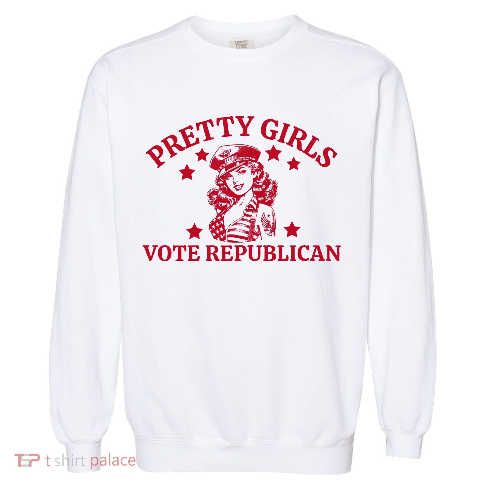 Prettyvote Republican Funny Conservative Patriotic Garment-Dyed Sweatshirt