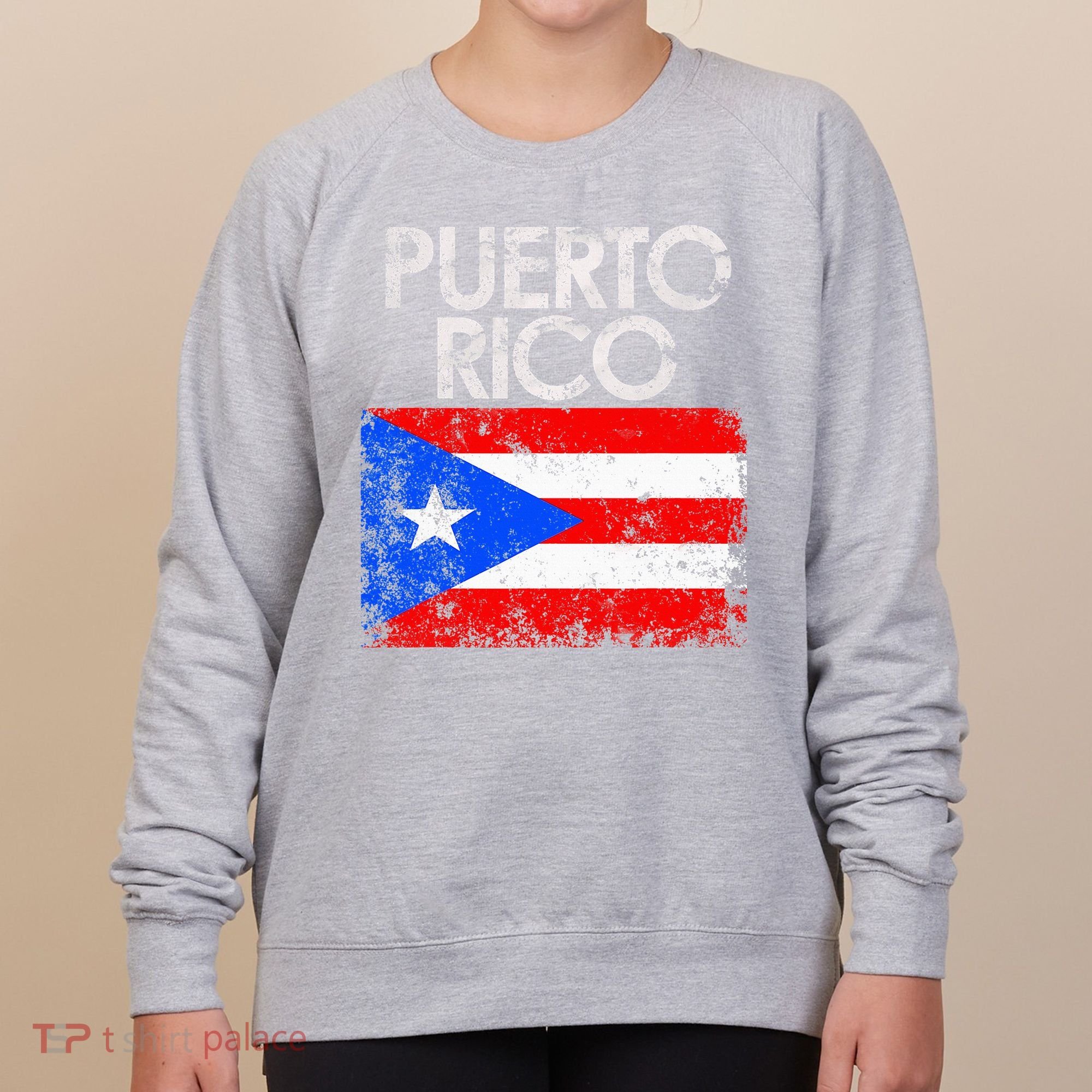 Puerto Rico Flag Pride Souvenir Retro Island Gift Women's Sweatshirt