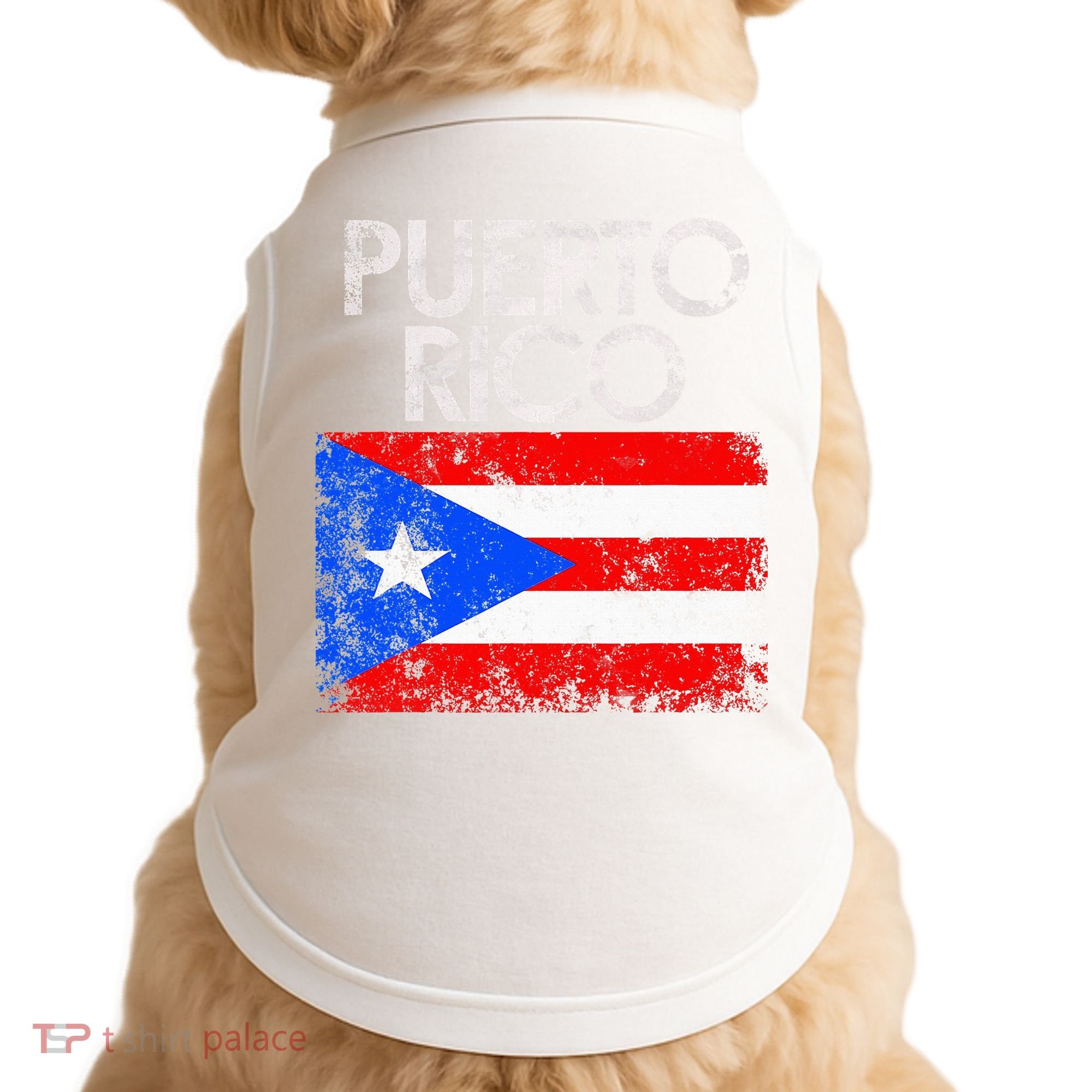 Puerto Rico Flag Pride Souvenir Retro Island Gift Doggie Tank