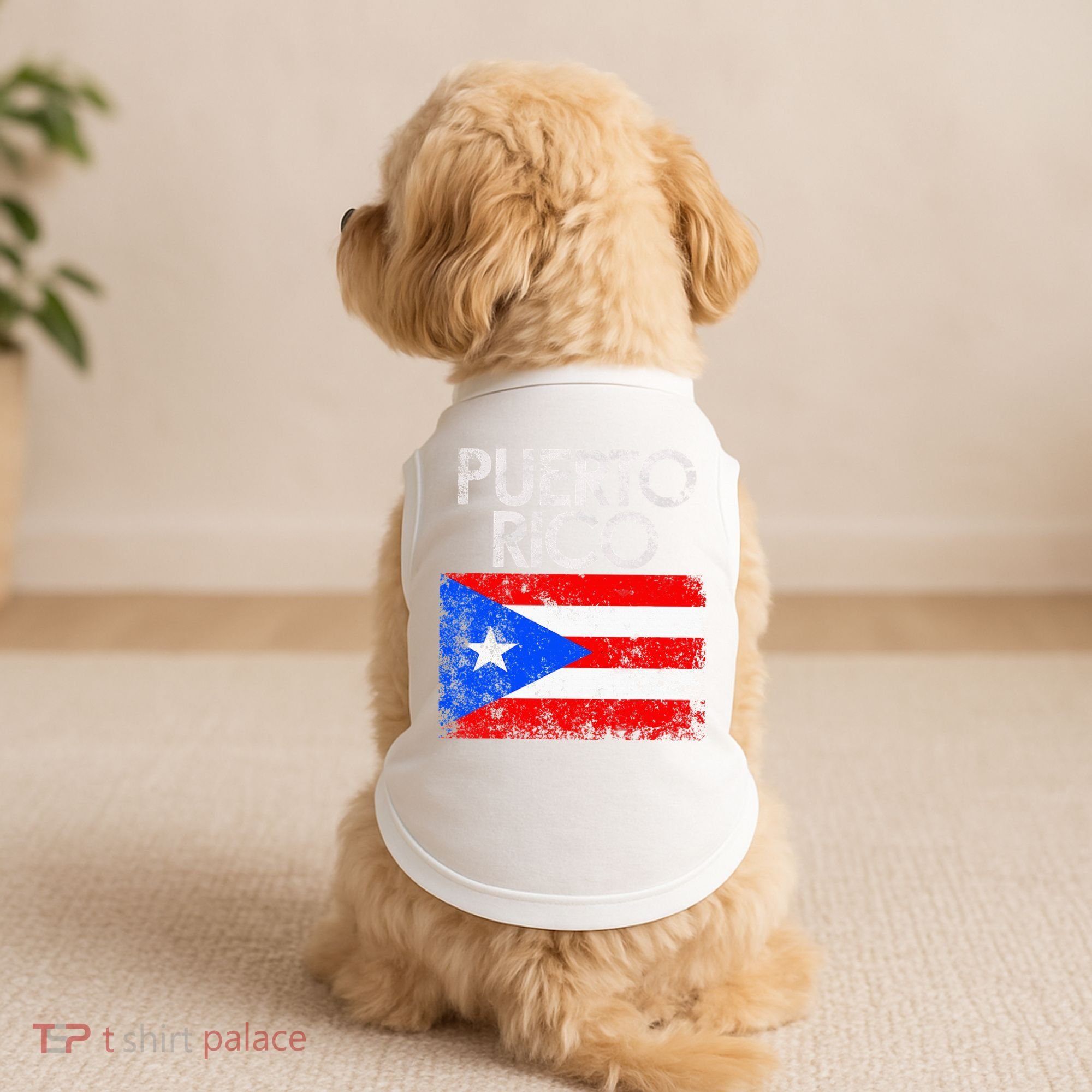 Puerto Rico Flag Pride Souvenir Retro Island Gift Doggie Tank