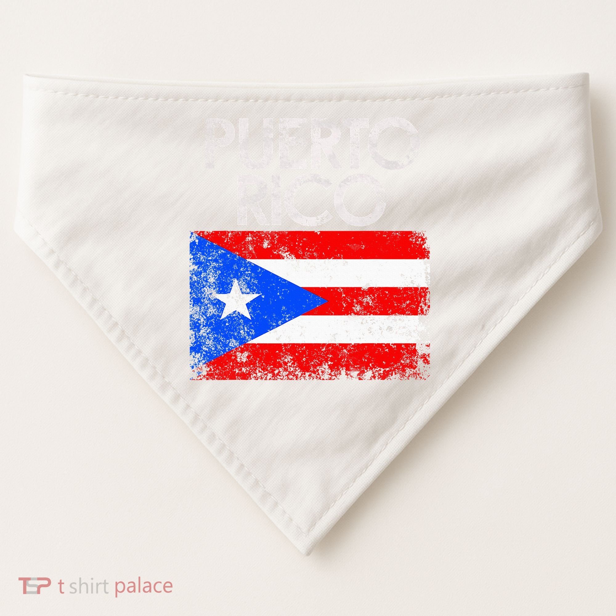 Puerto Rico Flag Pride Souvenir Retro Island Gift USA-Made Doggie Bandana