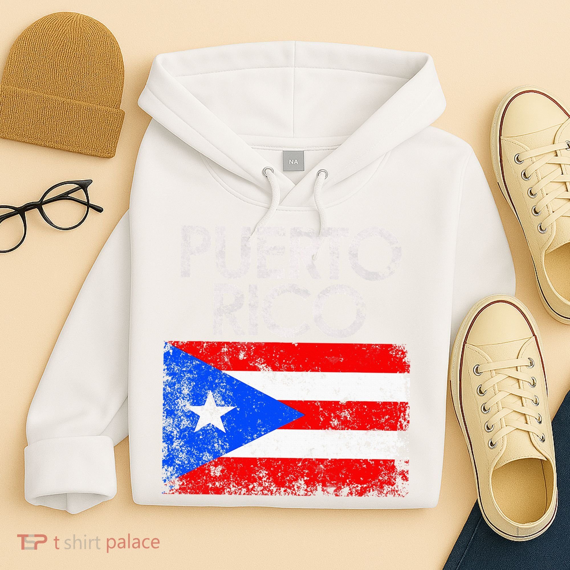 Puerto Rico Flag Pride Souvenir Retro Island Gift Hoodie