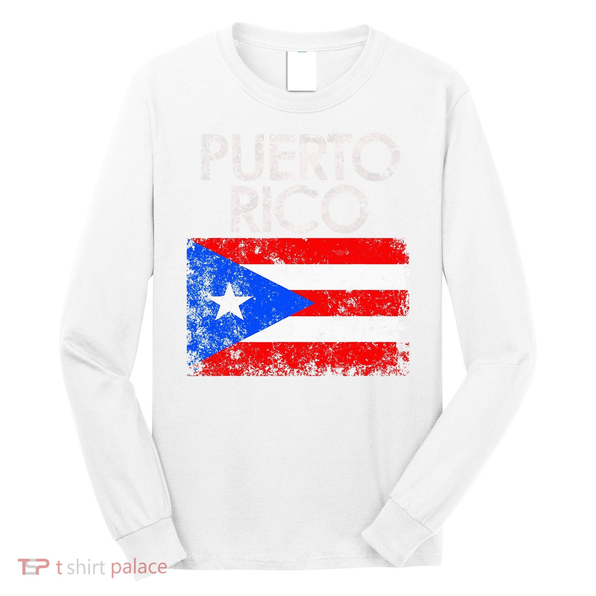Puerto Rico Flag Pride Souvenir Retro Island Gift Long Sleeve Shirt