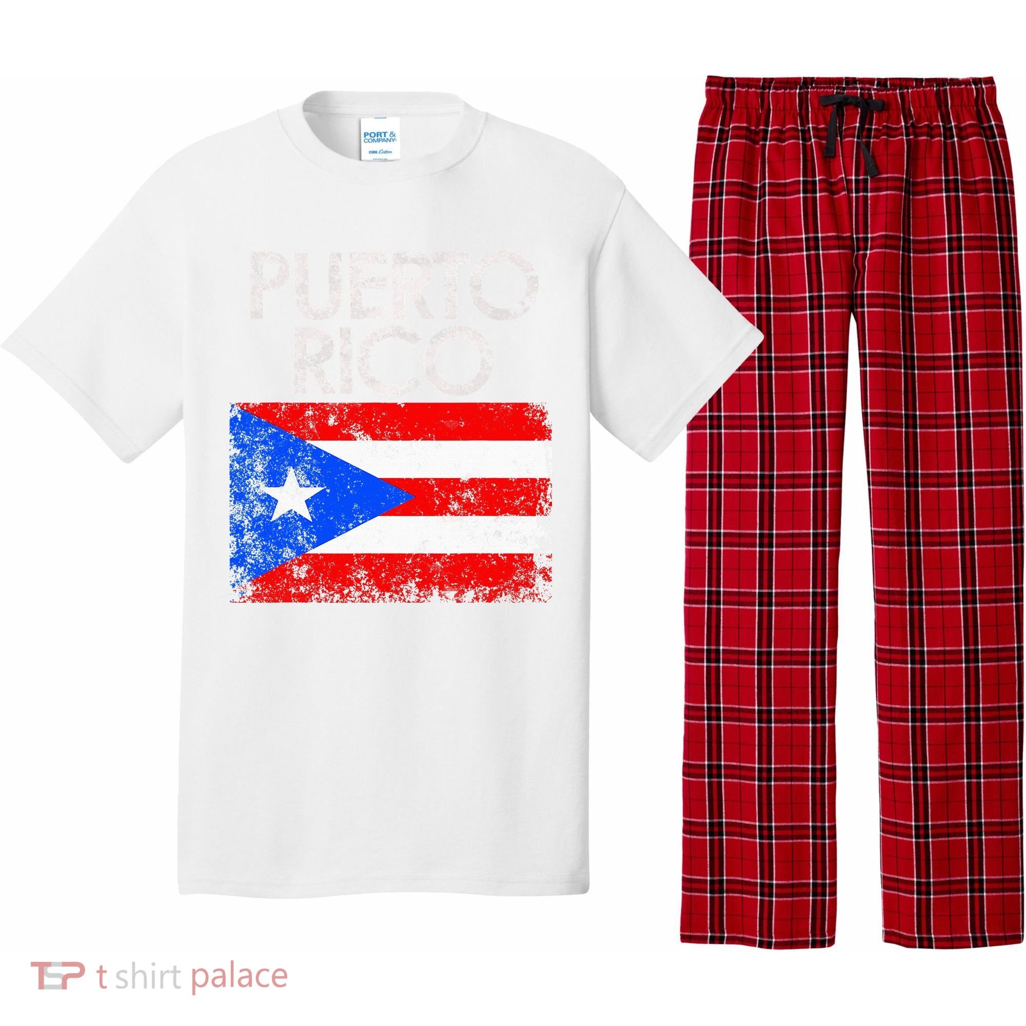 Puerto Rico Flag Pride Souvenir Retro Island Gift Pajama Set