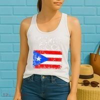 Puerto Rico Flag Pride Souvenir Retro Island Gift Women's Tank Top thumb 2