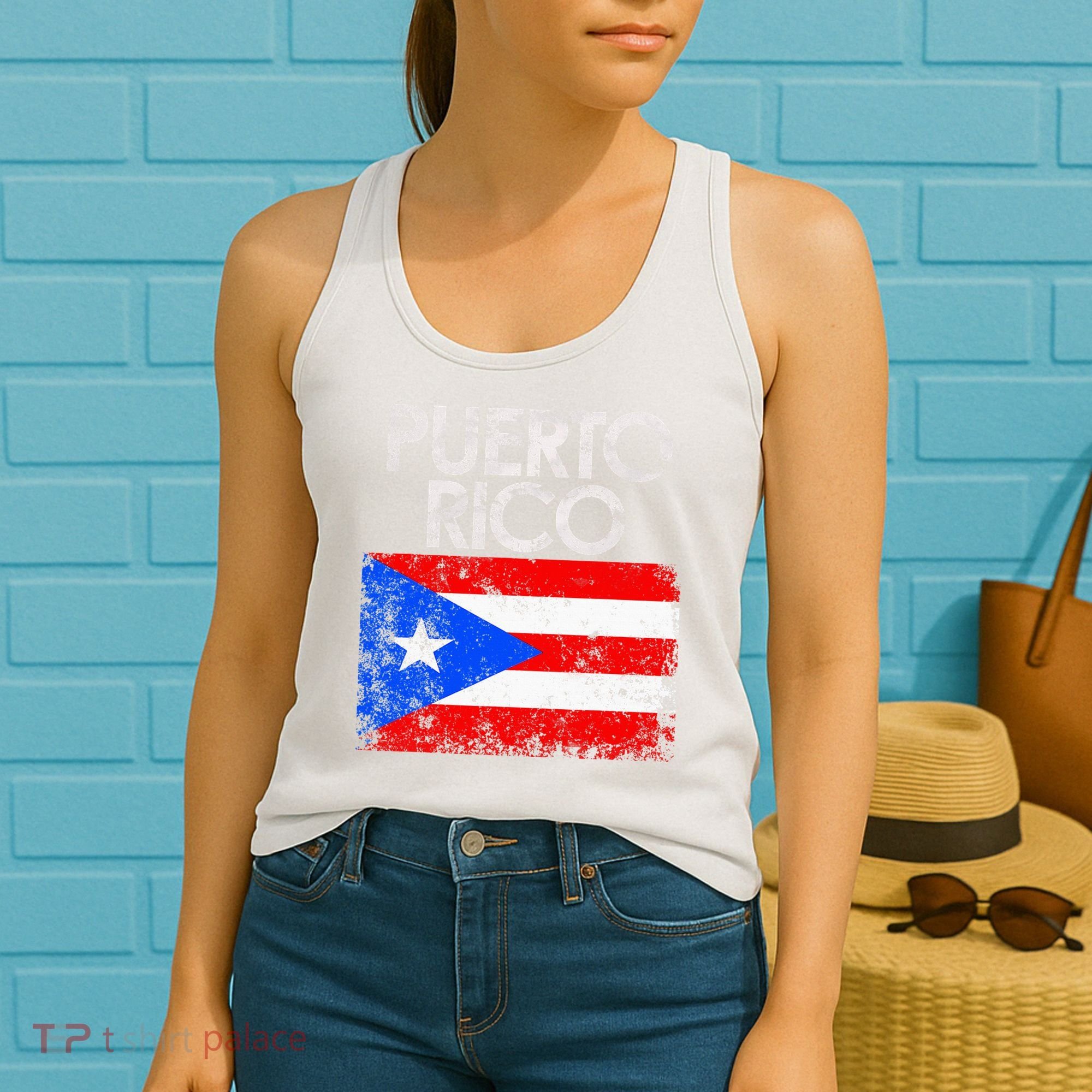 Puerto Rico Flag Pride Souvenir Retro Island Gift Women's Tank Top