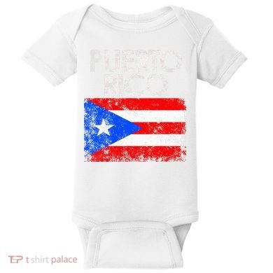 Puerto Rico Flag Pride Souvenir Retro Island Gift Baby Bodysuit
