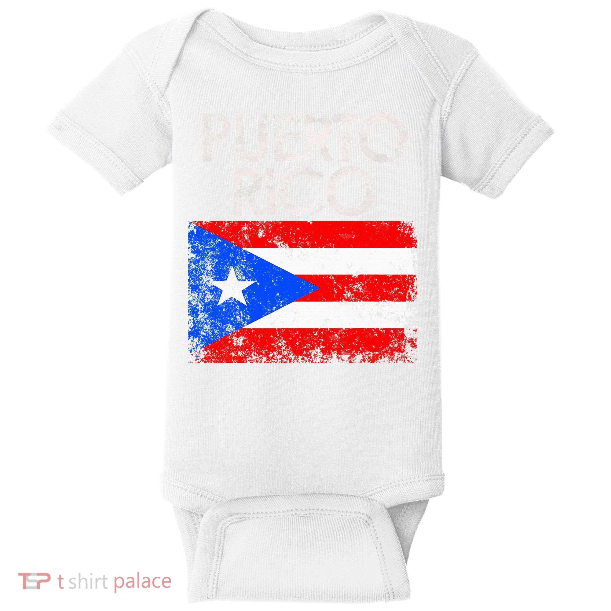 Puerto Rico Flag Pride Souvenir Retro Island Gift Baby Bodysuit