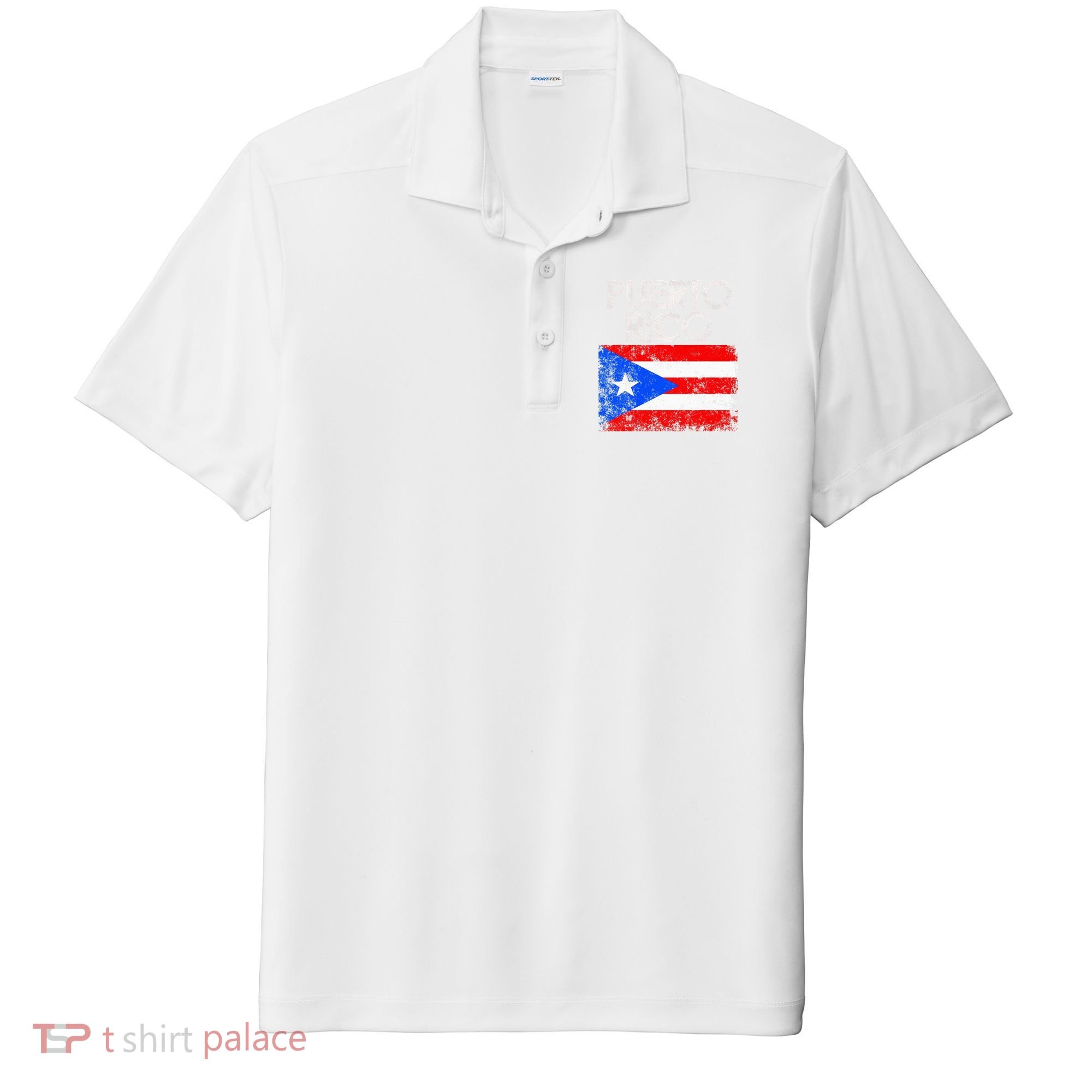 Puerto Rico Flag Pride Souvenir Retro Island Gift Sport-Tek Posi-UV Pro Polo