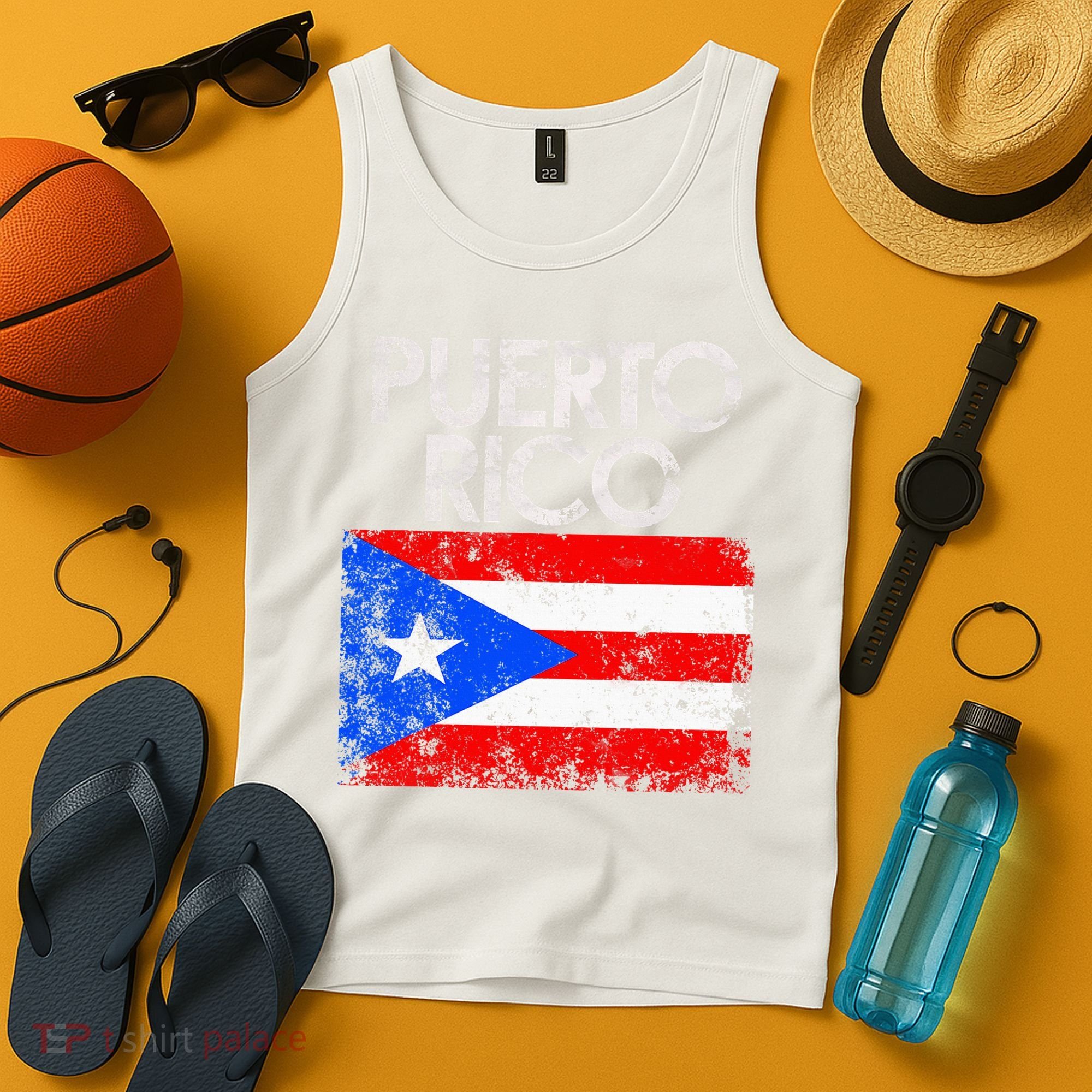 Puerto Rico Flag Pride Souvenir Retro Island Gift Tank Top