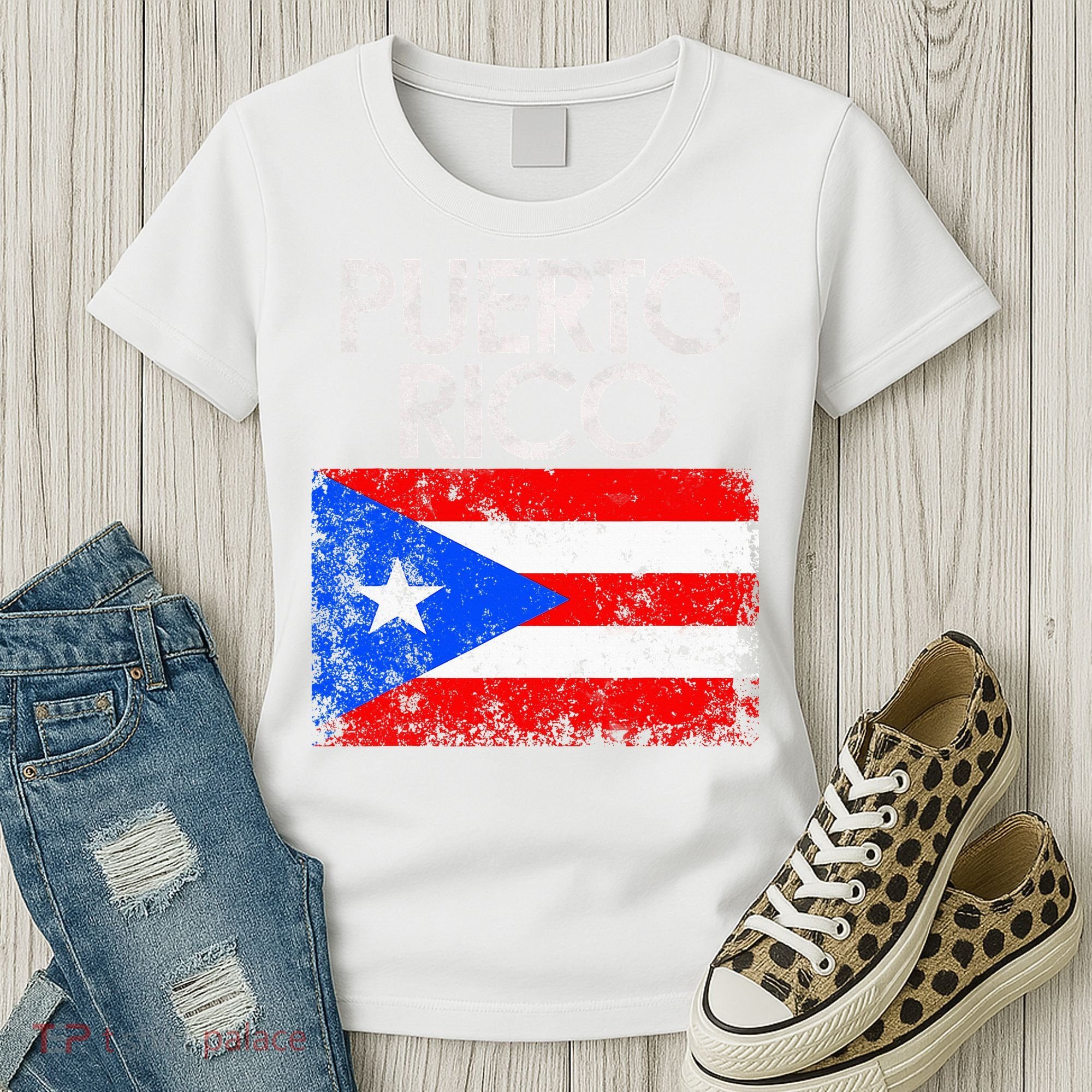 Puerto Rico Flag Pride Souvenir Retro Island Gift Women's T-Shirt