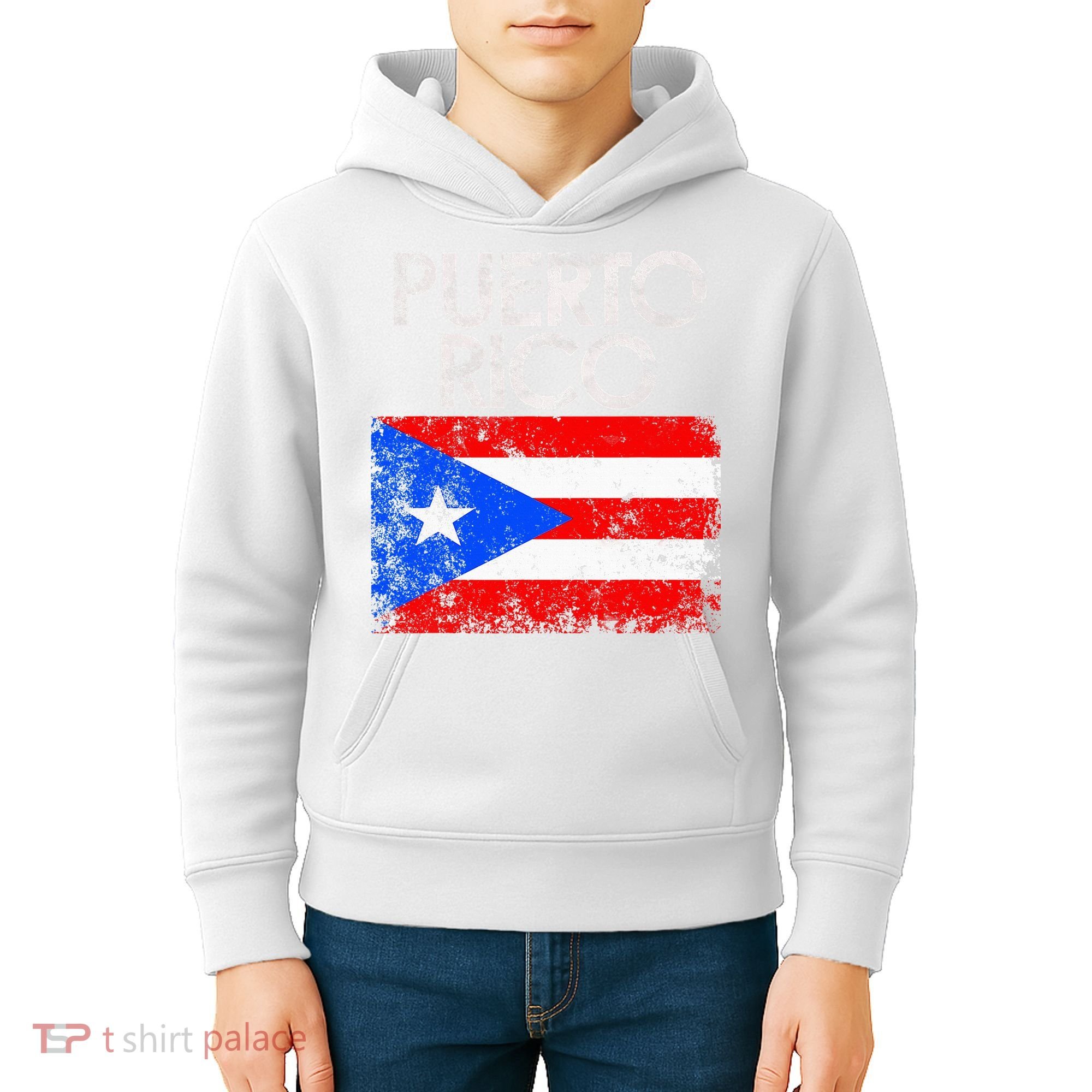 Puerto Rico Flag Pride Souvenir Retro Island Gift Kids Hoodie
