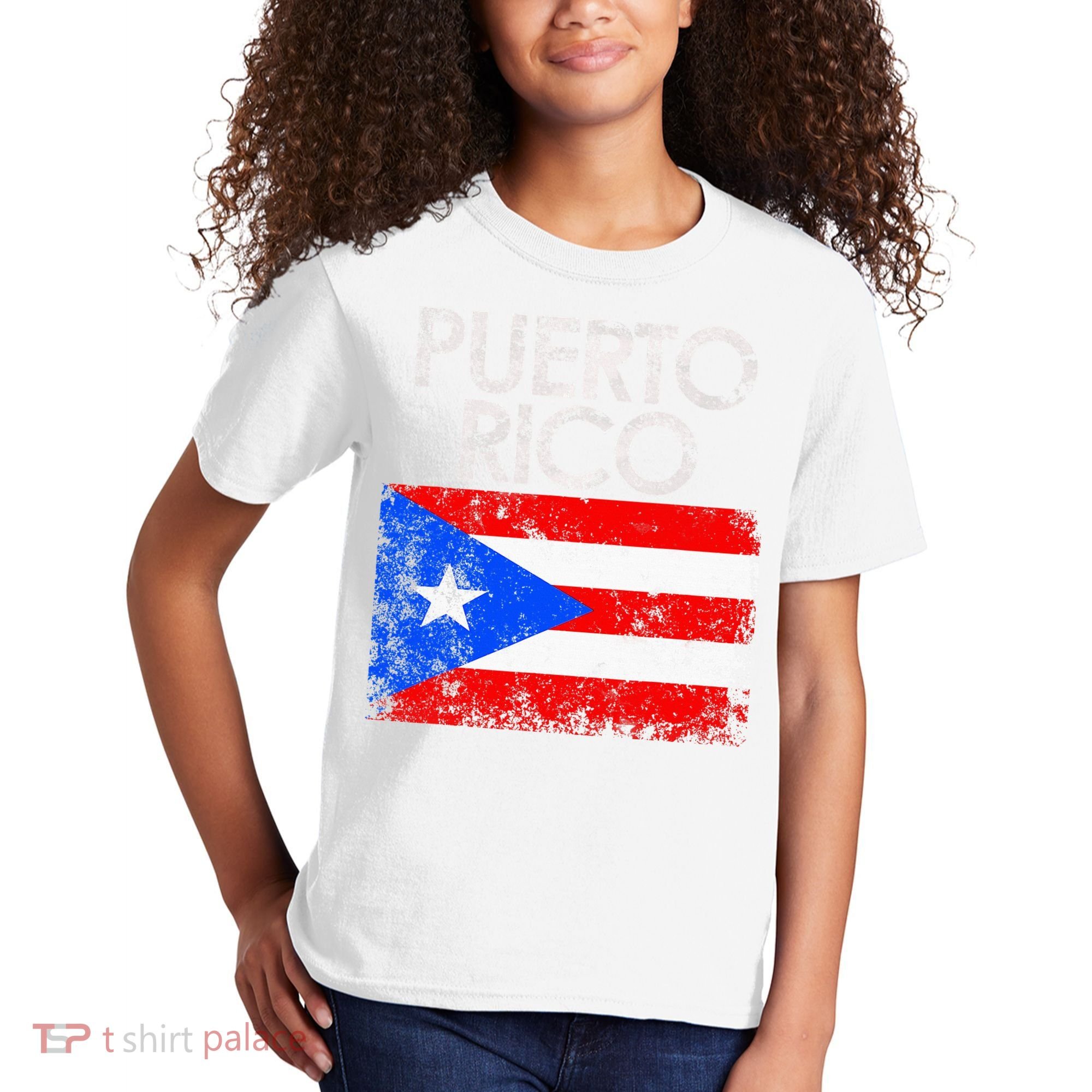 Puerto Rico Flag Pride Souvenir Retro Island Gift Kids T-Shirt