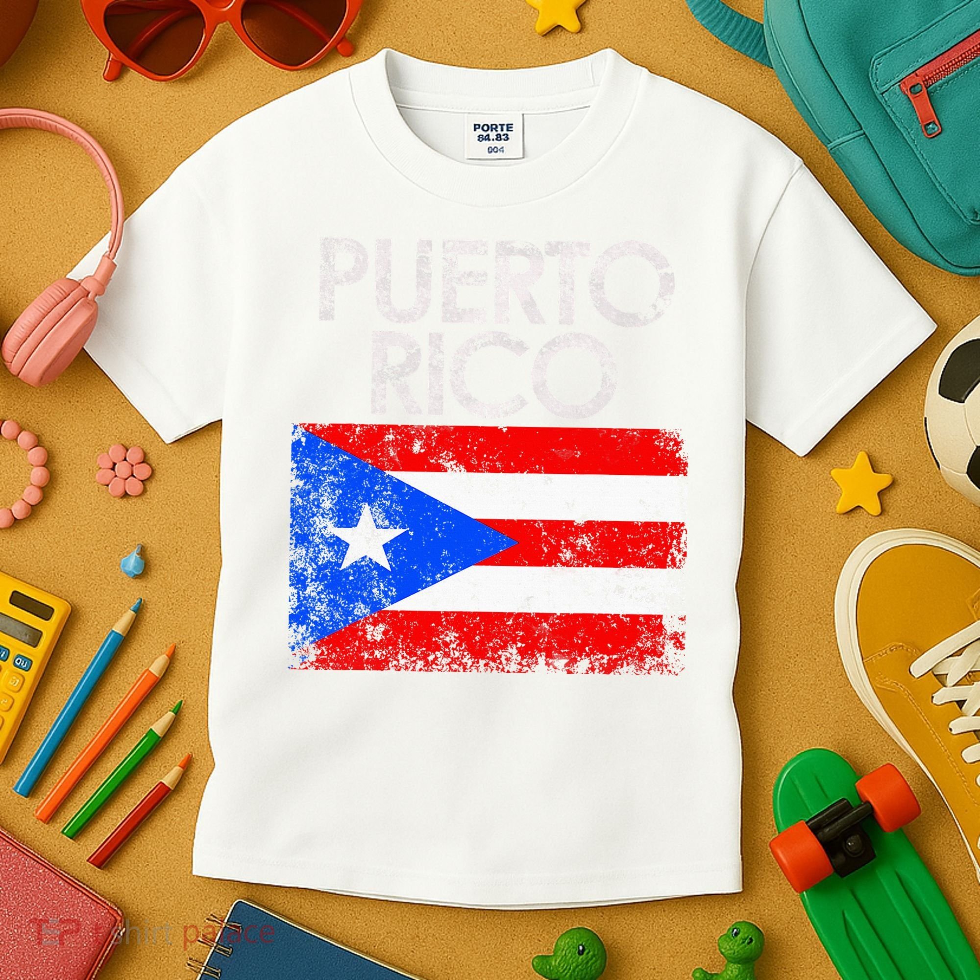 Puerto Rico Flag Pride Souvenir Retro Island Gift Kids T-Shirt