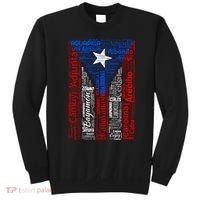 Puerto Rican Flag With Towns And Cities Of Puerto Rico Sweatshirt thumb 0