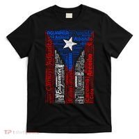 Puerto Rican Flag With Towns And Cities Of Puerto Rico T-Shirt thumb 0