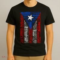 Puerto Rican Flag With Towns And Cities Of Puerto Rico T-Shirt thumb 3