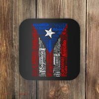 Puerto Rican Flag With Towns And Cities Of Puerto Rico Coaster thumb 0