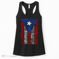 Puerto Rican Flag With Towns And Cities Of Puerto Rico Women's Tank Top thumb 0