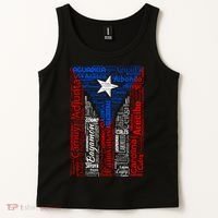 Puerto Rican Flag With Towns And Cities Of Puerto Rico Tank Top thumb 2