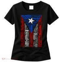 Puerto Rican Flag With Towns And Cities Of Puerto Rico Women's T-Shirt thumb 0