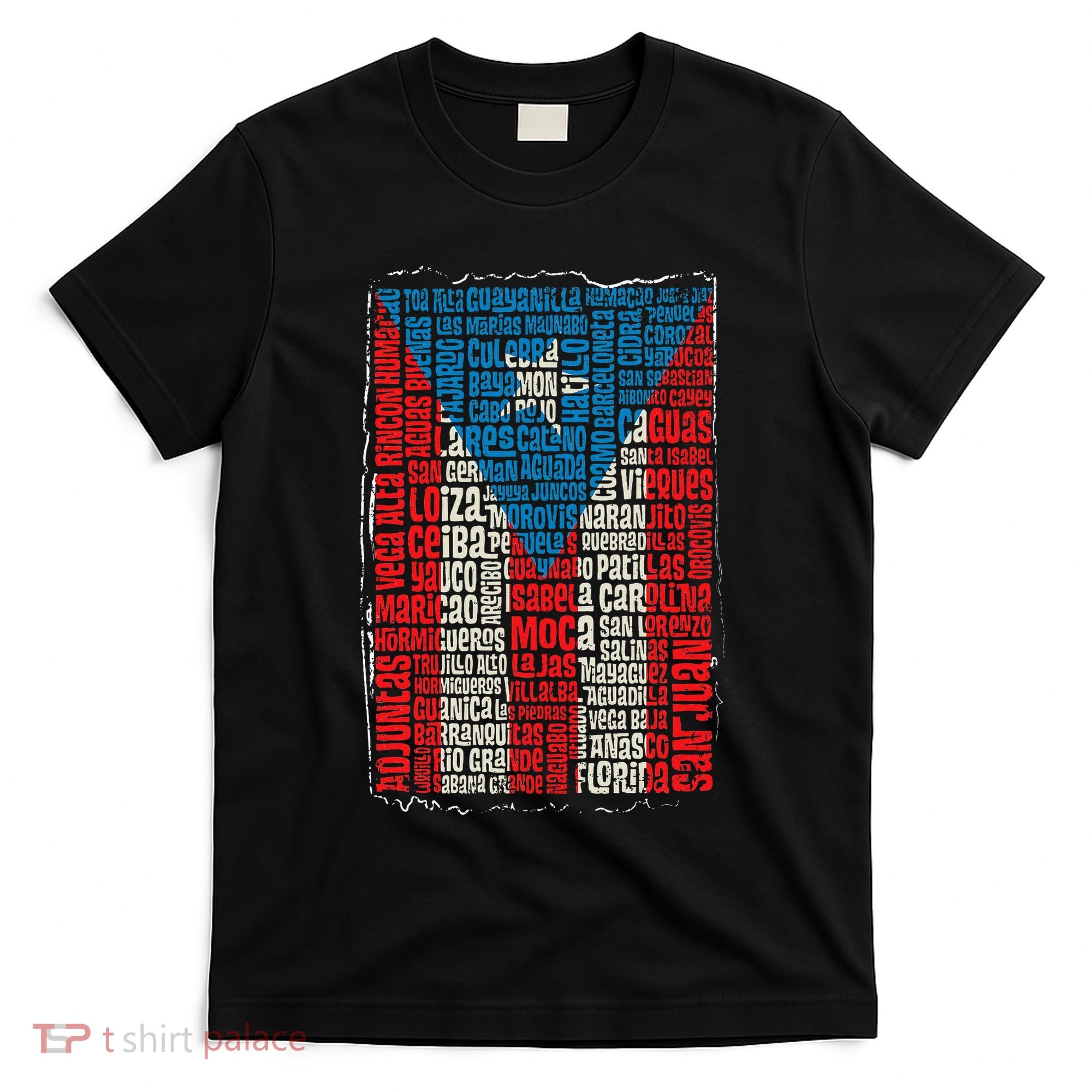 Puerto Rican Flag Puerto Rico Towns And Cities Retro Vintage T-Shirt