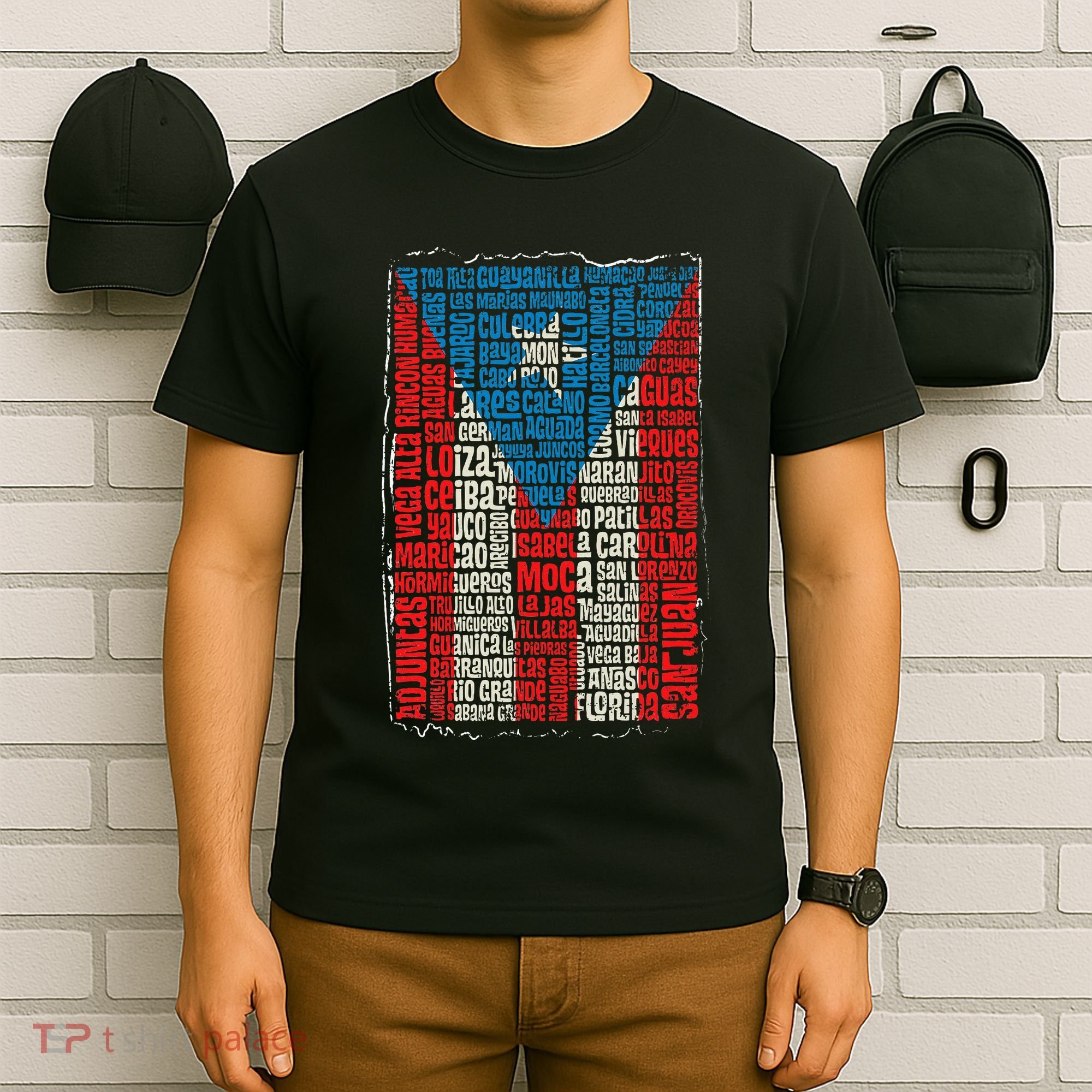 Puerto Rican Flag Puerto Rico Towns And Cities Retro Vintage T-Shirt