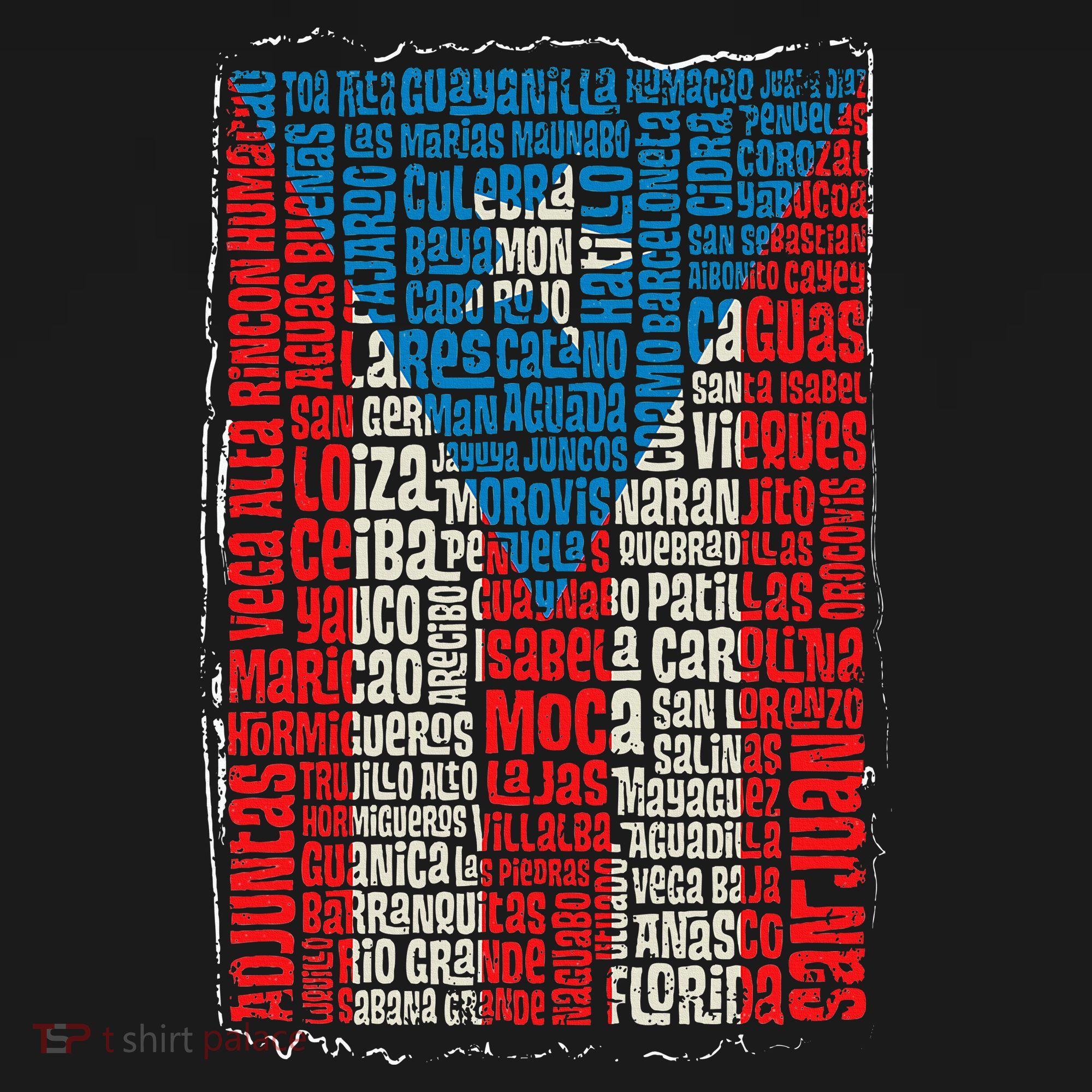 Puerto Rican Flag Puerto Rico Towns And Cities Retro Vintage T-Shirt