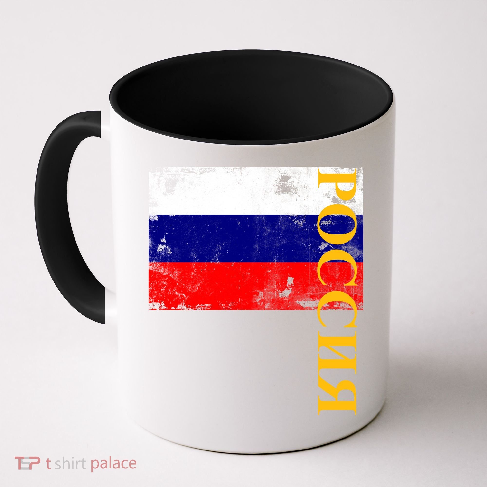 Poccnr Russia Flag Coffee Mug