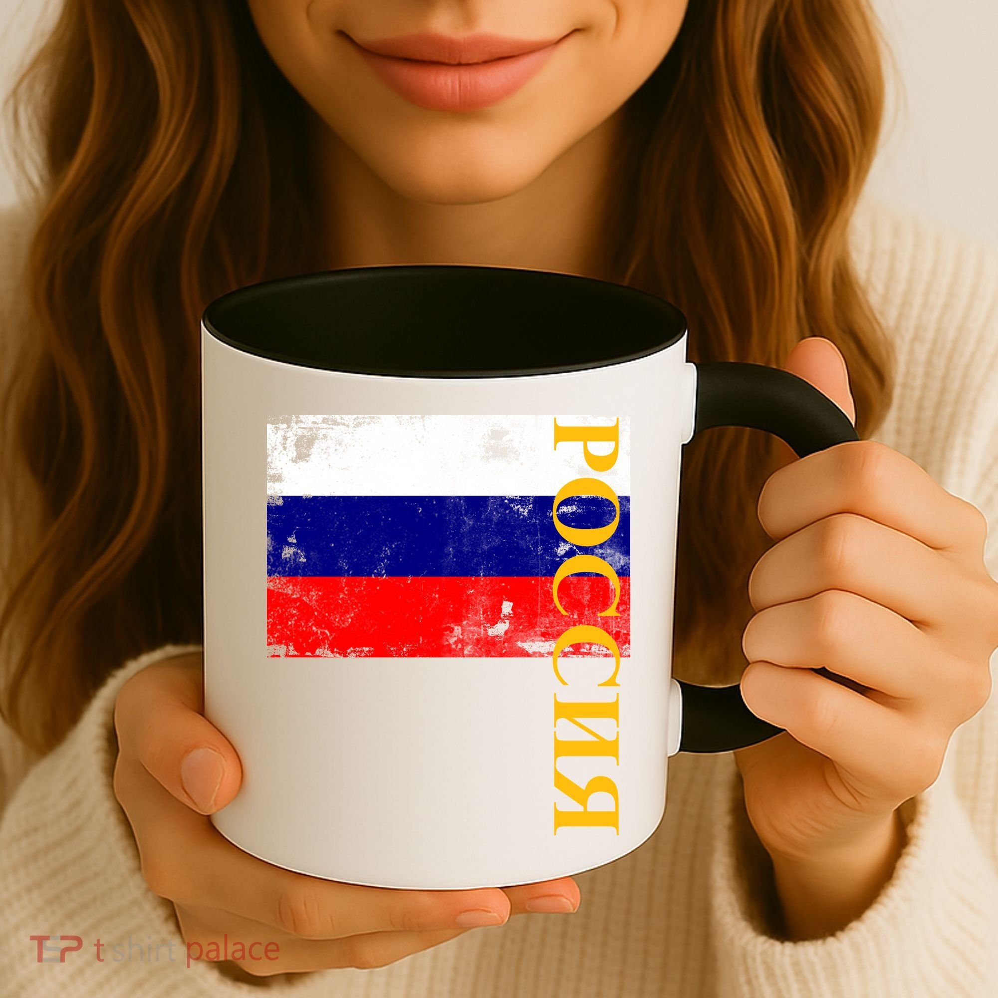 Poccnr Russia Flag Coffee Mug